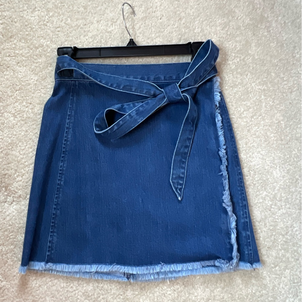 Madewell, Denim Wrap Mini Skirt, Size 0
